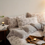Boutique Milk Fleece 4pcs Bedding Sets for Women Girls Room Princess Carving Flower Winter Warm Quilt Cover Bedspread Pillowcase
