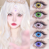 1pair Colored Contact Lenses Anime Halloween Cosplay Softlens 14.5mm 6months