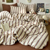Classic Black White Plaid Bedding Set Soft Seersucker Duvet Cover Set Double-sided Checkered Quilt Cover for Single Double Bed