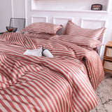 Bed Linen Silky Duvet Cover220x240 Stripe Queen Size 1PCS Quilt Cover Bedding covers Fashion Home Textile Nordic sling
