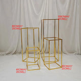 1pcs/3pcs Shining Gold Mirror Chuppah Acrylic Backdrop Stand for Wedding Decoration Flower Stand Walkway Pillar 2M/2.4M Tall
