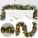 1.8/2.7M Christmas Decoration Rattan Christmas Garland Red Berrys Branches Stylish DIY Wreath Party Decoration Home Wall Door