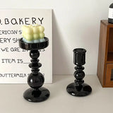 Black Candle Holder Home Decor Candlesticks Living Room Modern Decoration Glass Vase Bookshelf Decor Candle Stick Holder