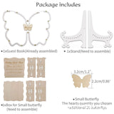 Wooden Heart-Shaped Butterfly Wedding Party Guest Books Commemoration Wedding New Year Decoration Wedding Birthday Home Ornament