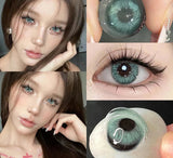 Colored Contact Lenses for eyes Degree Myopia Yearly Use Beauty Pupils Blue Green colorcon natural contact lens 0-800