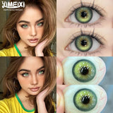 Green World 1 Pair New Product Color Contact Lenses Degrees Fashion Comfort Soft Nature Blue Grey Lenses