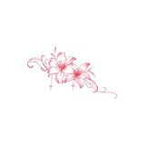 Floral Temporary Tattoo Sticker with Stars, Pink Flower Elegant Body Art for Women, Waterproof Fake Tattoo