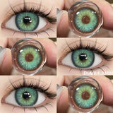 Brown Colored Contact Lenses for Eyes, Natural Eye Cosmetic, Soft Eye Lenses, Beauty, Yearly Use, 1Pair