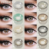1 Pair Natural Colored Contact Lenses for Eyes Brown/Grey Fashion Lens Beautiful Pupils for Women Men Cosmetics Lenses