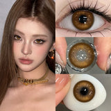 1Pair Colorful Contact Lenses for Eyes Myopia Soft Lens Brown Eyes Nature Color Lenses Grey Beauty Pupil