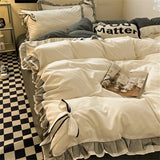 Bedclothes Lace Style Bed Sheets Set Skin-friendly Bedding Set Single Double King Duvet Cover Bed Linen Set For Girls
