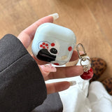 Korean Cartoon Cute Black Cat Pattern Soft Case for AirPods Pro 2 Cover Cute 3D Apple Pendant Protection Cover for AirPods 2 3 4