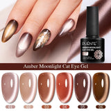 7.5ML Amber Moonlight Cat Magnetic Gel Nail Polish WaterLight Cat Eye Gel Soak Off Semi-Permanent Nail Art Varnish For Manicure