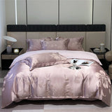 Luxury Satin Jacquard Duvet Cover Set Nordic Double Bed Quilt Cover Bedding Set Adlut Pillowcases Sheet Queen King Home Textiles