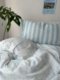 Pure Cotton Fledding Set Dr Pear Simple Elegance Cotton Quilt Cover eet Bed Canopy Four Piece Bedding Set