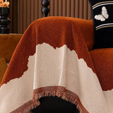 High-End Contrast Sofa Towel with Tassels All-Inclusive Anti Cat Scratch Sofa Cover Soft Four-Season Universal Couch Covers