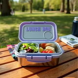304 Stainless Steel Bento Box 2Compartments Large Capacity Food Grade Lunch Box for Students & Office Workers Insulated Leakproo