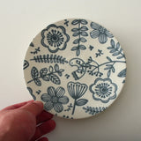3D Relief Blue Bird & Flower Ceramic Plate - Elegant Breakfast/Dessert Flat Dish with Floral Motifs for Home & Catering Gift