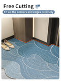 Durable Entrance Mat with Mountain/Wave Design Non-slip Easy-to-Clean Pad for Home Foyer Entrance & Indoor Floors
