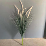 7 Heads Fake Reed Bouquet Silk Onion Grass Large Artificial Tree Wedding Flower Plastic Autumn Plants for Home Party Decoration