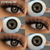 1 Pair Colored Contact Lenses BROWN Natural Eye Contacts Super Natural Lens Gray Color Lens Beautiful Pupils Cosmetics
