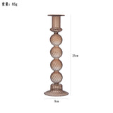 European Style Hand Blown Lilac Glass Candle Holder High Quality Decorative Wedding Table Centerpiece Party Decor Candlestick