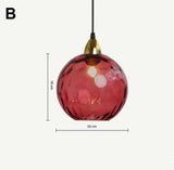 High-end Color Water Patterned Glass Ball Pendant Light Bedroom Bedside Lamp Creative Dining Living Room Bar Counter Chandelier