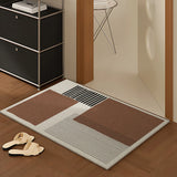 Modern Geometric Wire Loop Door Mat Water Absorbent Dirt Trapper Non-slip Rug for Home Entrance & Hallway