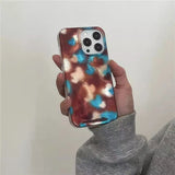 Korean Colorful Blocked Striped Vortex Pattern Phone Case For iPhone 16 11 12 13 14 15 Pro Max SE XR X XS 7 8 Plus Soft Cover