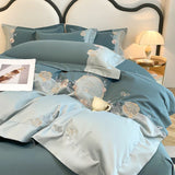 4pcs/set Grade Class A 200s Long-staple Pure Cotton High-grade 100% Cotton Embroidery Quilt Cover Pillowcases and Bedding Set
