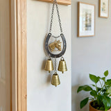 Retro Country Style Horseshoe Wind Chime Home Decor Items Lucky Pony Bell Pendant Room Decoration New Year Atmosphere Decoration