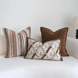 Brown Pillowcase Cotton Jacquard Waist Pillow Case Living Room Sofa Cushion Cover Comfortable Soft Home Hotel Decor Cushion Case