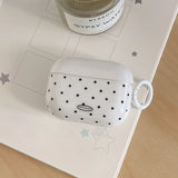 Korea Cute Black Polka Dots Soft Cover Case For Apple AirPdos 1 2 3 4 Pro 2 Earphone Protection Cases Cartoon Lovely Cat Pendant