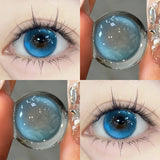 1 Pair Hot Sales Green Color Contact Lenses with Diopter Myopia Eyes Fashion Soft Lenses -0.00 to -8.00 Blue Beauty Pupil