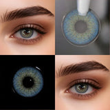 Color Contact Lenses Prescription Wildcat Blue Lens 2Pcs Beauty Green Pupils Natural Colored Lenses with Power Yearly