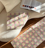 Long Tufted Grids Living Room Carpet Bathmat Bedside Rug Soft Bedroom Cloakroom Bathroom Mat Floor Pad Aesthetic Home Decor