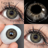 1 Pair New Myopia Blue Contacts Lenses With Diopters Prescription Fashion Colored Contact Lens for Eyes 0~-8.00 Degree