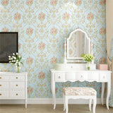 European wallpaper self-adhesive pastoral flower luxury wall stickers self-adhesive bedroom living room home background wall wal