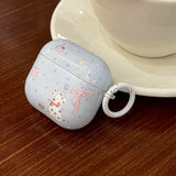 Cartoon cute dalmatian pink bow silicone earphone case for apple airpods 1 2 3 4 airpods pro 2 protection cover with keychain