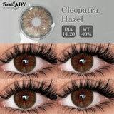 1 Pair Cleopatra Series Colored Contact Lenses Natural Brown Pupils Eyes Contact lenses Green Soft Contacts 14.20mm