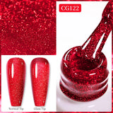 10ml Gold Glitter Gel Nail Polish Crystal Semi Permanent Soak Off UV Gel Varnish Nail Art Manicure Base Top Coat
