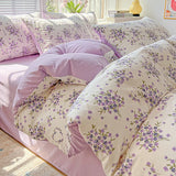 2025 Washed Cotton Double Yarn Single Quilt Cover Simple Wind Ins Wind Small Floral Korean Version Duvet Skin Friendly Bedding