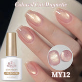 Pink Light Flow Cat Magnetic Gel Nail Polish 10ml Holographics Shining Line Magnetic Long Lasting DIY Salon Varinsh