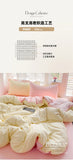 Solid Color Bedding Set Kids Twin Full Queen Size Washed Cotton Single Couple Duvet Cover Set Quilt Cover Pillowcases Bed Linen
