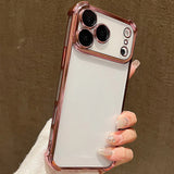 Luxury Electroplate Shockproof Transparent Phone Case For iPhone 17 Pro Max 17 Pro 17 Air Plating Clear Bumper Back Cases Cover