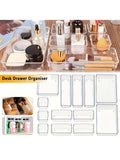 25pcs Drawer Storage Box Set, Multi-Functional Transparent Plastic Drawer Storage Set Drawer Divider Storage Box and Storage Box