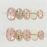 10pcs Short Square Handmade False Nails Tips Fantasy Glitter Cat's Eye Blue Press on Nails Sets Seashell Design Fake Nail Art