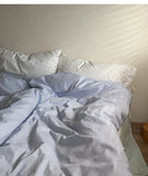 Star Blue Ice een Cotton Striped Bedding Set with Pillowcases Duvet Cover And eet Simple Tied Design for Teen Girls