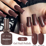 Single-use gel nail polish, classic colors, semi-permanent, removeable by soaking or LED polish, suitable for home and salon use