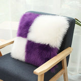 Includes Pillow Insert Living Room Sofa Pillow Cushion Color-blocked Plush Cushion Cover Machine-washable Sofa Pillow Home Decor